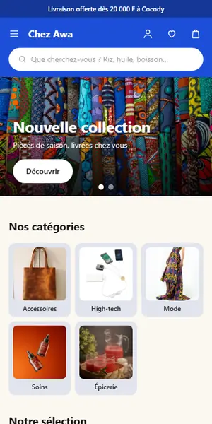 Aperçu du modèle Marché